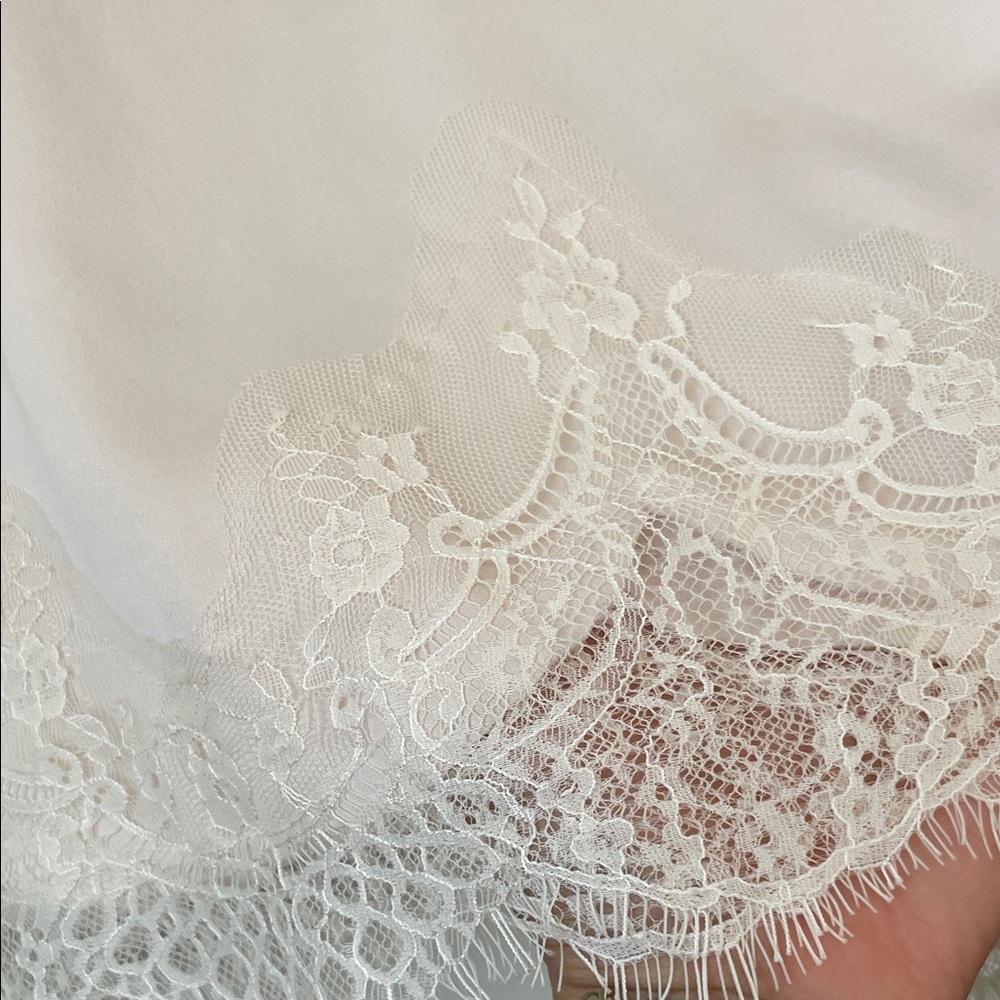 Storia|Elegant soft cream pink tone Lace Trim Women’s Top|Large|EUC - Picture 4 of 9